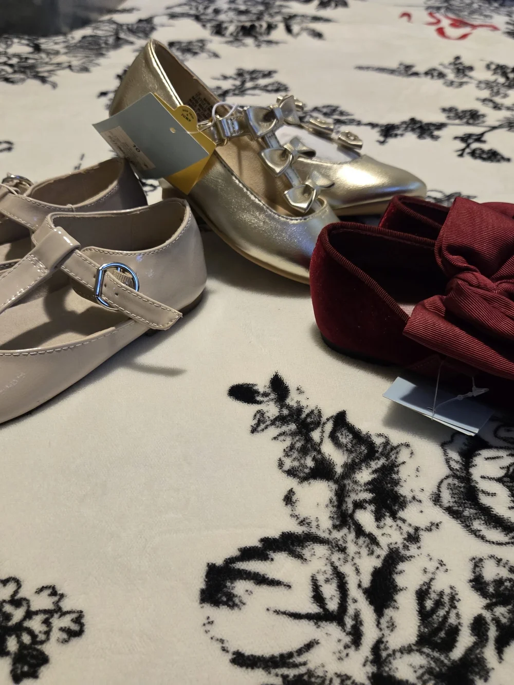 Kids Gold Bow Lace-Up Dress Shoes - Unbranded